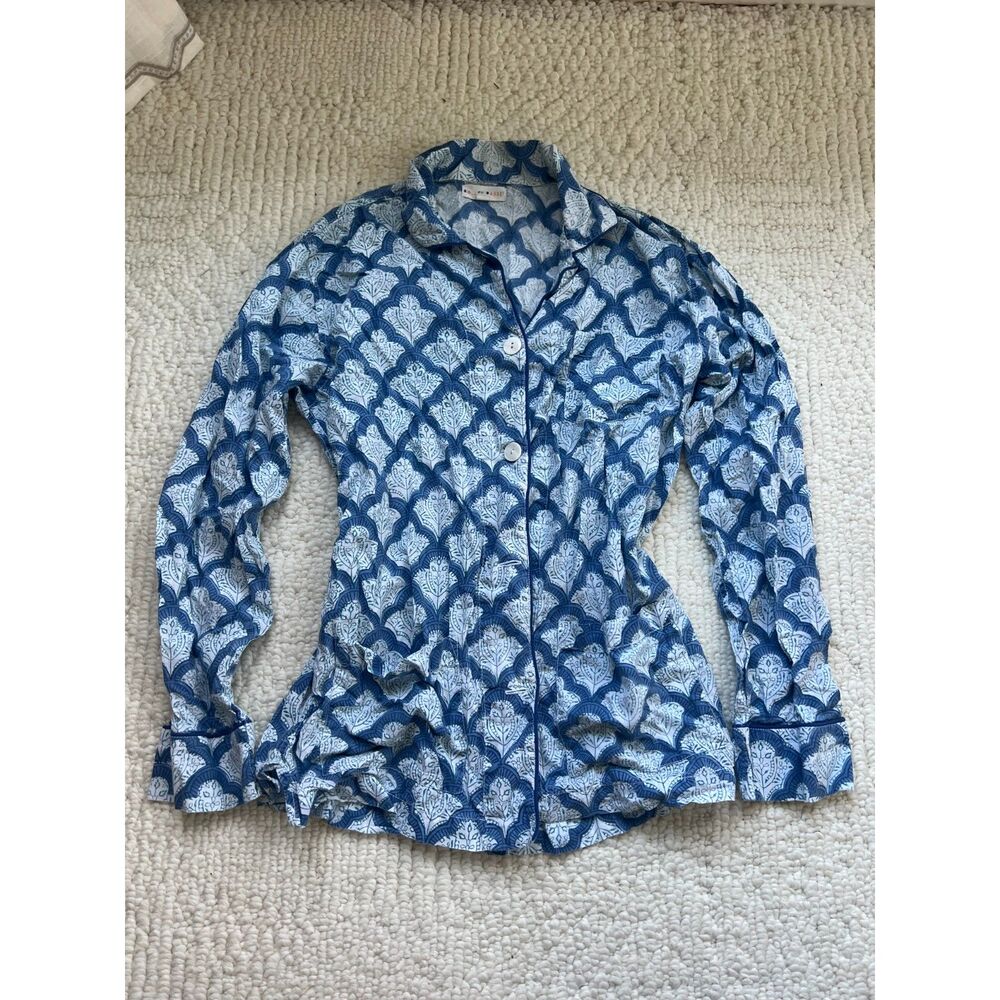 roller rabbit long sleeve pajama top size small